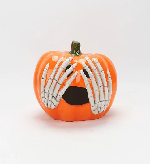 Light-Up Ceramic Pumpkin